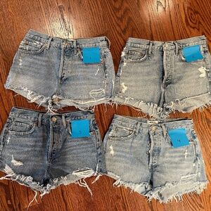 4 pairs of Agolde Parker cut-off jean shorts, Size: 25